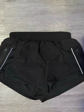Black Athletic Running Shorts with Zip Pockets